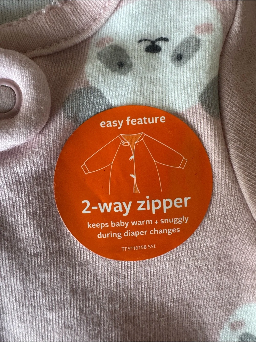 NWT Just One You Carter's Baby Girl Newborn Pink Panda 2-Way Zip Footed Sleeper